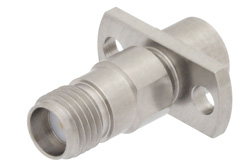 PE91066 - プレシジョン SMA メス 〜 SMP オス リミットデテント2ホールパネルマウントアダプタ