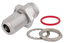 PE91179 - 低PIMバルクヘッドマウント N メス 〜 N メス アダプタ