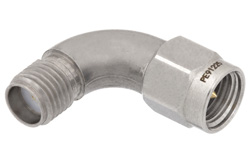 PE91225 - SMA オス 〜 SMA メス 曲げ直角アダプタ、最大 18 GHz