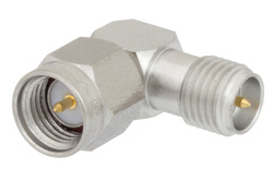 PE91264 - SMA オス 〜 逆極性 SMA メス 直角アダプタ