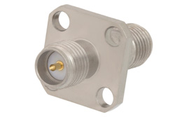 PE91269 - 4ホールパネルマウント逆極性 SMA メス 〜 逆極性 SMA メス アダプタ