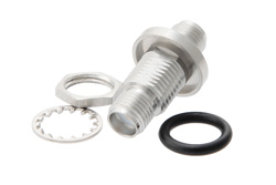 PE91393 - 気密シール SMA メス 〜 SMA メス バルクヘッドマウントアダプタ