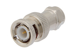 PE9152 - 50 Ω BNC オス 〜 75 Ω F オス アダプタ