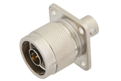 PE9388 - N オス 〜 BNC メス 4ホールパネルマウントアダプタ