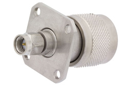 PE9499 - プレシジョン4ホールパネルマウント SMA オス 〜 N オス アダプタ