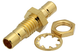 PE9611 - バルクヘッドマウント 75 Ω Mini SMB ジャック 〜 75 Ω Mini SMB ジャック アダプタ