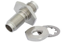 PE9640 - バルクヘッドマウント 2.4mm メス 〜 2.4mm メス アダプタ