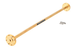 PEW19S010-12 - WR-19 計装グレード 直管導波管セクション 12 インチ長、UG-383/U-Mod 円形フランジ、40 GHz 〜 60 GHz