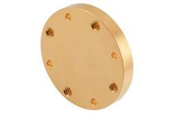 PEW22SP4 - WR-22 導波管 ショートプレート、UG-カバー 円形フランジ、4mm 銅