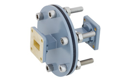 PEWAD5012 - WR-62 導波管バルクヘッドアダプタ UG-1665/U 方形 フランジ、12.4 GHz 〜 18 GHz