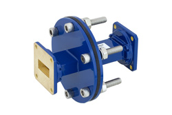 PEWAD5014 - WR-90 導波管バルクヘッドアダプタ UG-39/U 方形 フランジ、8.2 GHz 〜 12.4 GHz