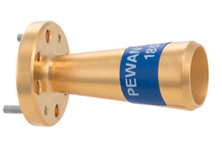 PEWAN1038 - WR-15 導波管コニカルゲインホーンアンテナ、58 GHz 〜 68 GHz 、公称 15 dBi ゲイン、UG-385/U 円形フランジ