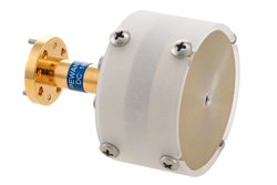 PEWAN1087 - WR-15 導波管無指向性アンテナ、58 GHz 〜 62 GHz 、公称 3.5 dBi ゲイン、UG-385/U 円形フランジ