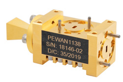 PEWAN1138 - WR-12 導波管双極ホーンアンテナ、60 GHz 〜 90 GHz 周波数範囲、15 dBi ゲイン、UG-387/U フランジ