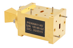 PEWAN1140 - WR-22 導波管双極ホーンアンテナ、33 GHz 〜 50 GHz 周波数範囲、15 dBi ゲイン、UG-383/U フランジ