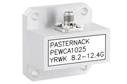 PEWCA1025 - WR-90、UG-135/U、スクエアカバーフランジ、SMA メス、導波管 〜 同軸アダプタ、8.2 GHz 〜 12.4 GHz、X 周波帯