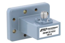 PEWCA1032 - WR-90、CMR-90フランジ、SMA メス、導波管 〜 同軸アダプタ、8.2 GHz 〜 12.4 GHz、X