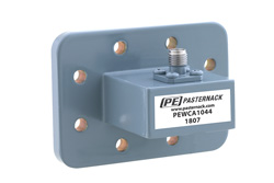 PEWCA1044 - WR-112、CPR-112G、溝付きフランジ、SMA メス、導波管 〜 同軸アダプタ、7.05 GHz 〜 10 GHz、H