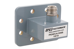 PEWCA1055 - WR-159、CPR-159G、溝付きフランジ、N メス、導波管 〜 同軸アダプタ、4.9 GHz 〜 7.05 GHz、D