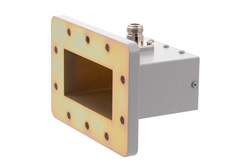 PEWCA1077 - WR-340 UDR26 Flange to N Female Waveguide to Coax Adapter Operating from 2.17 GHz to 3.3 GHz