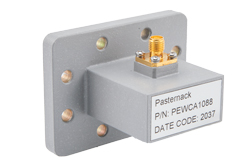 PEWCA1088 - WR-137 UDR70 Flange to SMA Female Waveguide to Coax Adapter Operating from 5.38 GHz to 8.17 GHz