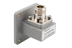 PEWCA1089 - WR-112 UBR84 Flange to N Female Waveguide to Coax Adapter Operating from 6.57 GHz to 9.99 GHz