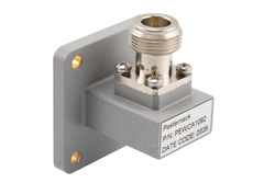 PEWCA1092 - WR-90 UBR100 Flange to N Female Waveguide to Coax Adapter Operating from 8.2 GHz to 12.4 GHz