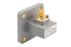 PEWCA1096 - WR-75 UBR120 Flange to SMA Female Waveguide to Coax Adapter Operating from 9.84 GHz to 15 GHz