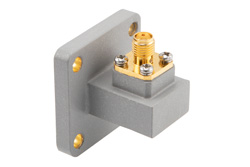 PEWCA1098 - WR-62 UBR140 Flange to SMA Female Waveguide to Coax Adapter Operating from 11.9 GHz to 18 GHz