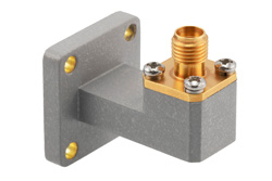 PEWCA1100 - WR-42 UBR220 Flange to SMA Female Waveguide to Coax Adapter Operating from 17.6 GHz to 26.7 GHz