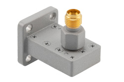 PEWCA1104 - WR-28 UBR320 Flange to 2.92mm Female Waveguide to Coax Adapter Operating from 26.5 GHz to 40 GHz
