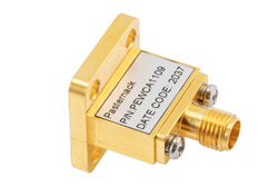 PEWCA1109 - WR-28 UBR320 Flange to End Launch 2.92mm Female Waveguide to Coax Adapter Operating from 26.5 GHz to 40 GHz
