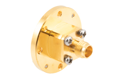 PEWCA1110 - WR-22 UG383/U Flange to End Launch 2.4mm Female Waveguide to Coax Adapter Operating from 33 GHz to 50 GHz