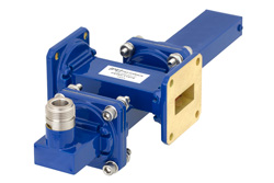 PEWCT1076 - WR-90導波管 20 dB クロスガイド結合器、UG-39/Uスクエアカバーフランジ、N メス 結合ポート、8.2 GHz 〜 12.4 GHz、青銅