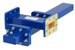 PEWCT1106 - WR-137導波管 40 dB クロスガイド結合器、CPR-137Gフランジ、SMA メス 結合ポート、5.85 GHz 〜 8.2 GHz、青銅