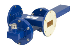 PEWCT1110 - WR-137導波管 40 dB クロスガイド結合器、UG-344/Uラウンドカバーフランジ、N メス 結合ポート、5.85 GHz 〜 8.2 GHz、青銅