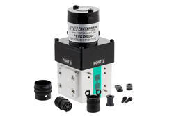 PEWGS6044 - WRD-650 ダブルリッジ導波管 SPDT/DPDT ラッチングリレースイッチ、6.5 GHz 〜 18 GHz 周波数帯、8,500 W、UG カバー、28V、セルフカットオフ