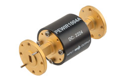 PEWIR1004A - WR-22 導波管アイソレータ, 33 GHz ～ 50 GHz, 25 dB アイソレーション, UG-383/U ラウンドカバーフランジ