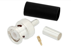 TC-200-BM - BNC オス コネクタ、圧着/はんだ接続、LMR-200、PE-C200