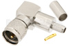 Mini UHF オス 直角コネクタ、圧着/はんだ接続、RG55、RG141、RG142、RG223、RG400