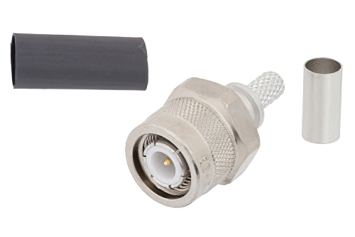 TNC オス コネクタ、圧着/ノンソルダー端子接続、LMR-200、PE-C200