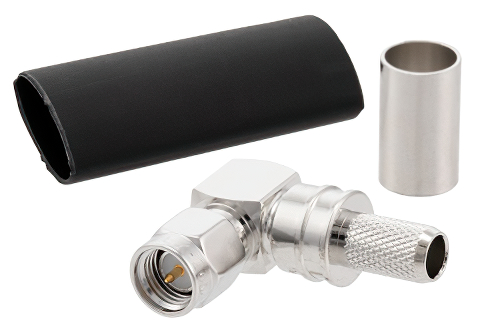 SMA オス 直角コネクタ、圧着/ノンソルダー端子接続、LMR-240