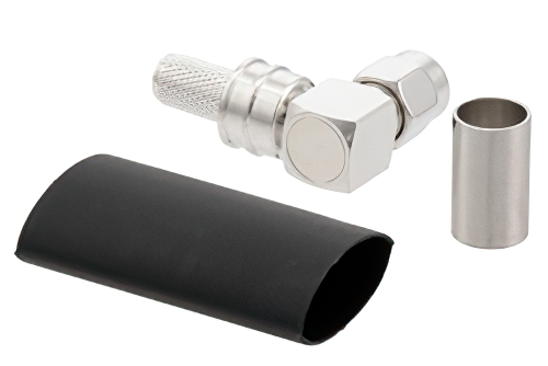 SMA オス 直角コネクタ、圧着/ノンソルダー端子接続、LMR-240