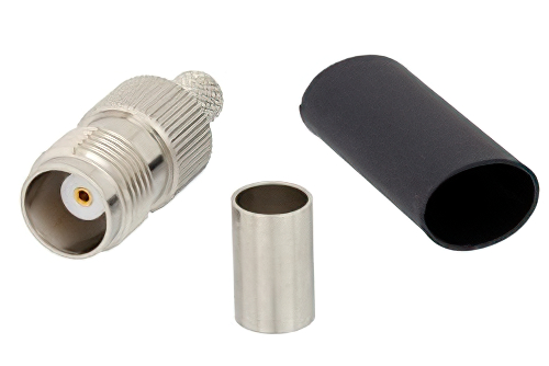 TNC メス コネクタ、圧着/ノンソルダー端子接続、LMR-240、PE-C240、RG8X