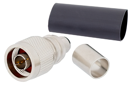 75 Ω N オス コネクタ、圧着/ノンソルダー端子接続、LMR-400-75