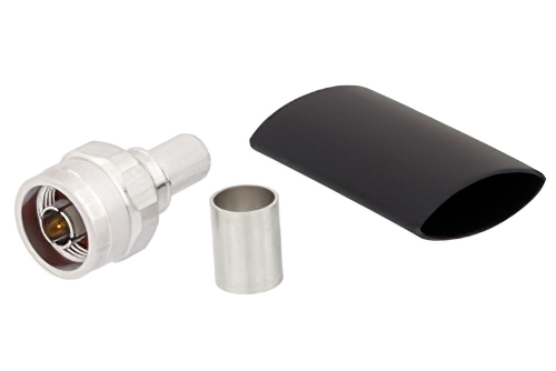 N オス コネクタ、圧着/ノンソルダー端子接続、LMR-400、PE-C400、IP67準拠