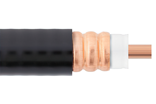 低ロス 1/2 フレキシブル 環状 波形 同軸 ケーブル 黒色 PE 被覆