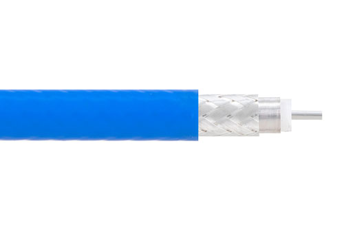 Flexible PE-P141 Coax Cable Double Shielded with Blue FEP Jacket
