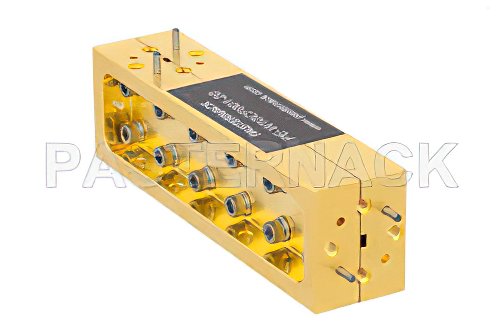 WR-10導波管 20 dB ブロードウォール結合器、UG-387/U-Modラウンドカバーフランジ、H 面 結合ポート、75 GHz 〜 110 GHz、真鍮銅