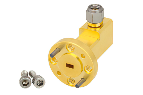 WR-12、UG-387/U、ラウンドカバーフランジ、1.0mm オス、導波管